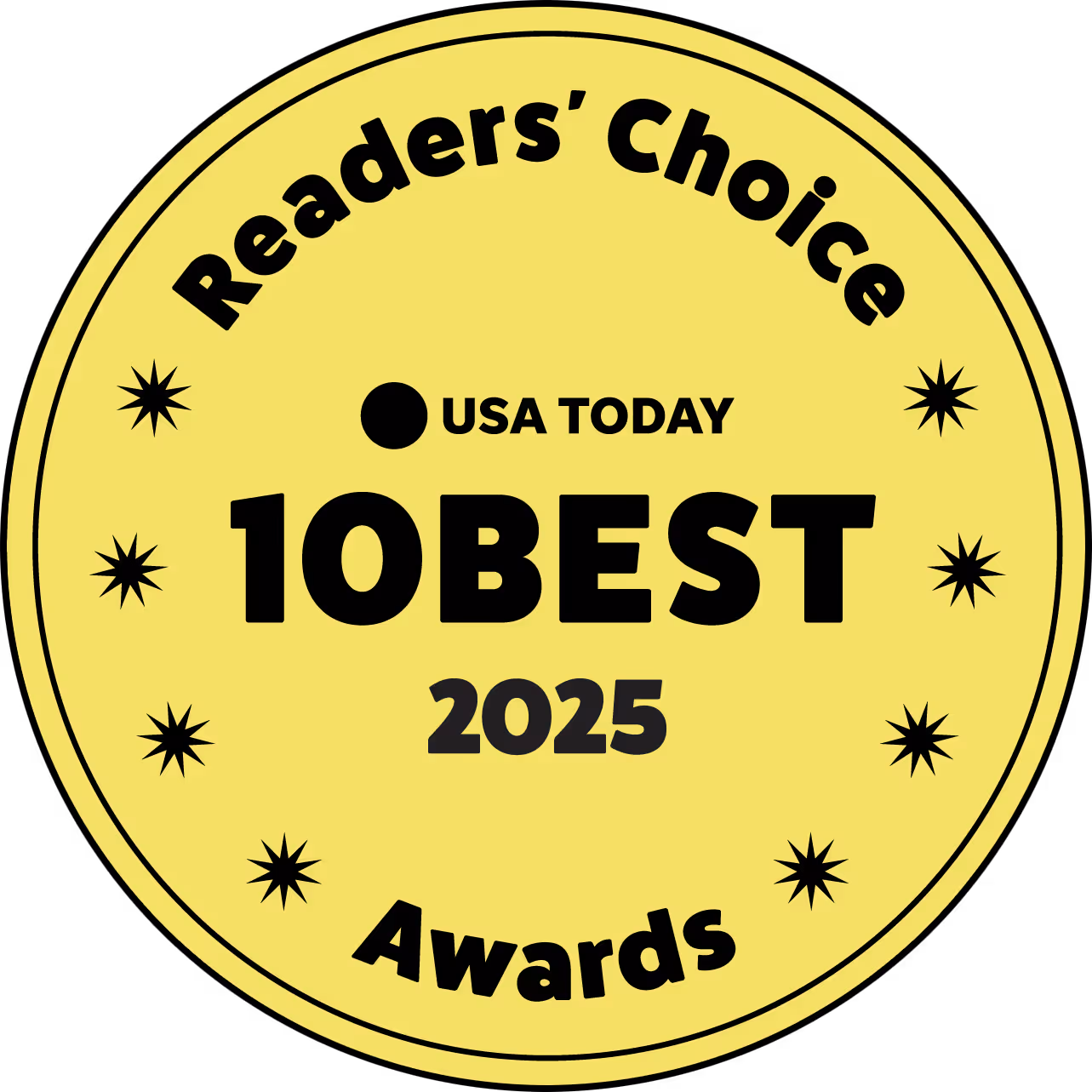 Reader's Choice USA Today 10 Best 2025 Awards Badge